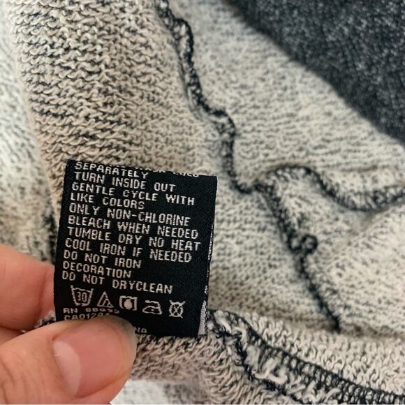 Blanc Noir asymmetrical jacket women's small gray grunge moto waterfall distress - Picture 11 of 12